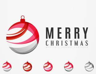 Set of abstract Christmas ball icons, business logo concepts