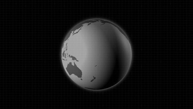Earth slowly rotating around its axis (loop able)