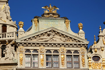 Fototapeta na wymiar Bruxelles, Grand-Place, Façades. La Louve 