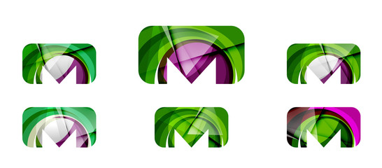 Obraz premium Set of abstract email icon, business logotype concepts, clean