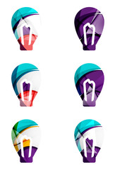 Set of abstract light bulb icons, business logotype idea