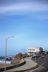 Fototapeta premium Street to Lands End at Ocean Beach in San Francisco, USA