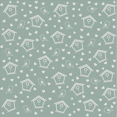 Birdhouse pattern green