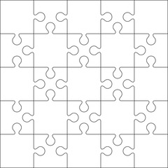 25 Jigsaw puzzle blank template or cutting guidelines : 5:5 ratio