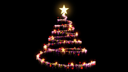 Glittering Christmas Tree Illustration