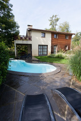 The swimming pool at luxury villa