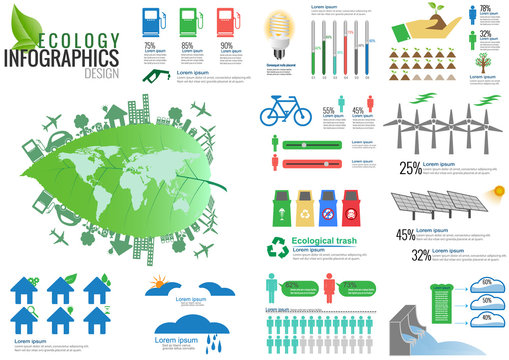 Ecology Infographic Elements Vector Illustration
