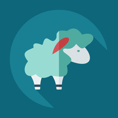 Flat modern design with shadow icons lamb