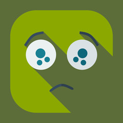 Flat modern design with shadow icons sad smiley