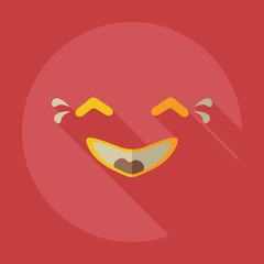 Flat modern design with shadow icons smiley laughing