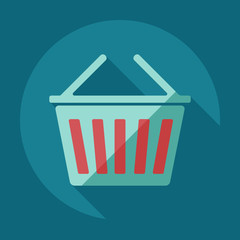 Flat modern design with shadow Shopping cart