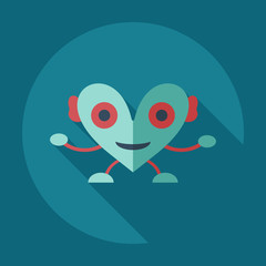 Flat modern design with shadow icons big heart