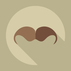 Flat modern design with shadow icons mustache