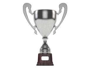 Silver Isolated 3D Trophy.