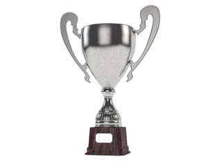 Silver Isolated 3D Trophy.