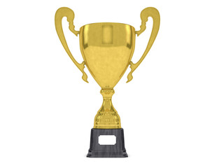 Golden Isolated 3D Trophy.
