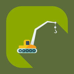 Flat modern design with shadow icons crane