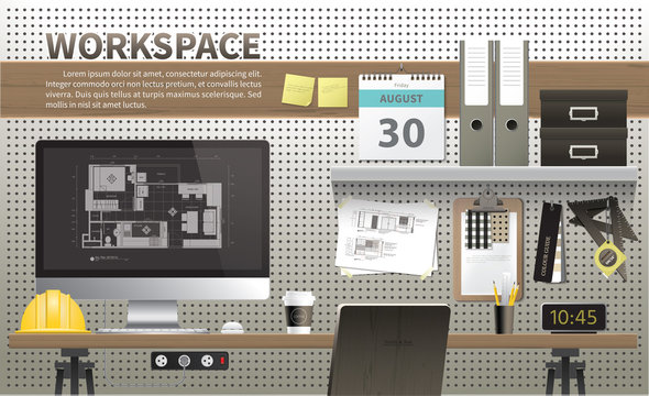 Architecture and interior design workspace
