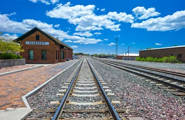Fotobehang U.S.A. Arizona, Route 66, Flagstaff, the railway station © giumas
