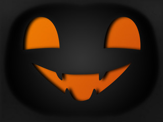 Paper style halloween smiling pumpkin face