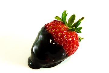 Strawberry with chocolate topping