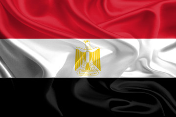 Waving Fabric Flag of Egypt