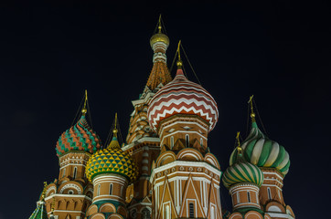 Fototapeta na wymiar St. Basil Cathedral at night, Moscow, Russia