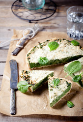 Spinach and Gruyere cheese tart