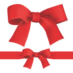 Red Ribbon - Bow.
Hand drawn vector illustration of a red ribbon tied into a bow. Design element for Holiday designs, on white background.
