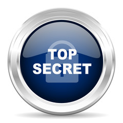 top seret cirle glossy dark blue web icon on white background