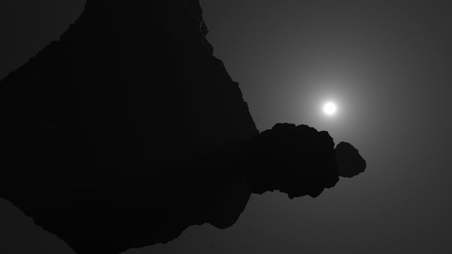 Asteroids are flying through space
