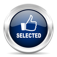 selected cirle glossy dark blue web icon on white background