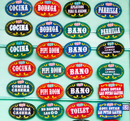 Retro spanish written tags and labels