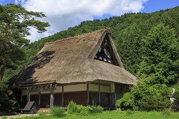 Fototapeta premium Historic village of Shirakawago in Japan is famous for the Gassho style architecture and is a UNESCO World Heritage Site. 