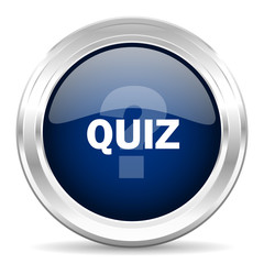 quiz cirle glossy dark blue web icon on white background