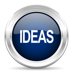 ideas cirle glossy dark blue web icon on white background