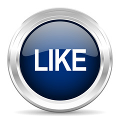 like cirle glossy dark blue web icon on white background