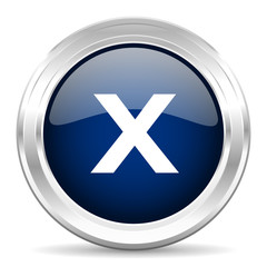 Obraz premium cancel cirle glossy dark blue web icon on white background