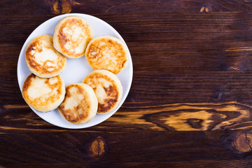 Cottage cheese pancakes, syrniki
