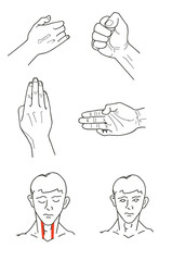 Medical aid hand head diagram