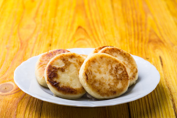 Cottage cheese pancakes, syrniki