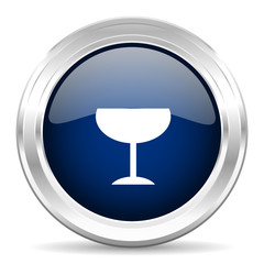 alcohol  cirle glossy dark blue web icon on white background