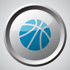 Web button with blue Basketball icon