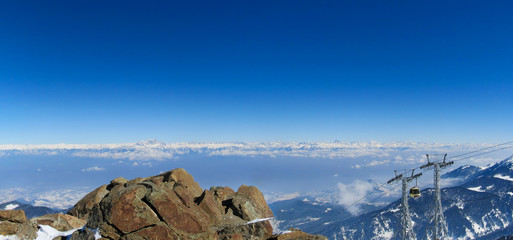 Gulmarg Gondola Top, Kashmir, India © mizzick