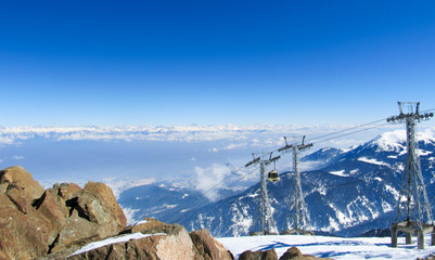 Gulmarg Gondola Top, Kashmir, India © mizzick