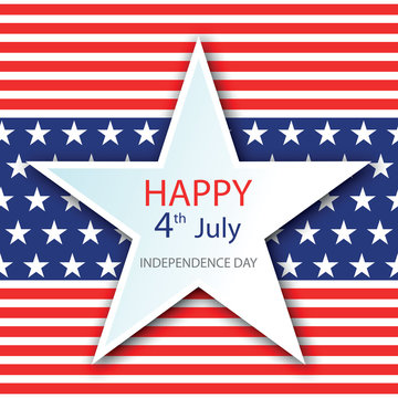 Illustration of American Independence Day of 4th July with star on flag color seamless background. Perfect for banner, poster and flyer