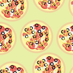 Obraz na płótnie Canvas seamless pattern of pizza