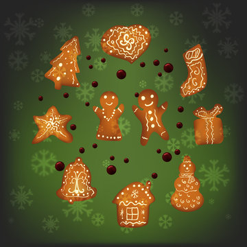 Christmas gingerbread for Xmas decoration