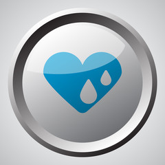 Web button with blue Heart Water icon
