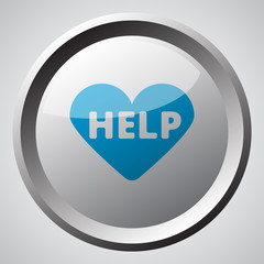 Web button with blue Defibrillator  icon